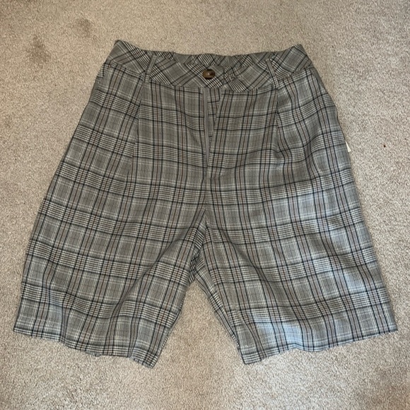 Grey plain suit shorts high waisted - Picture 1 of 1
